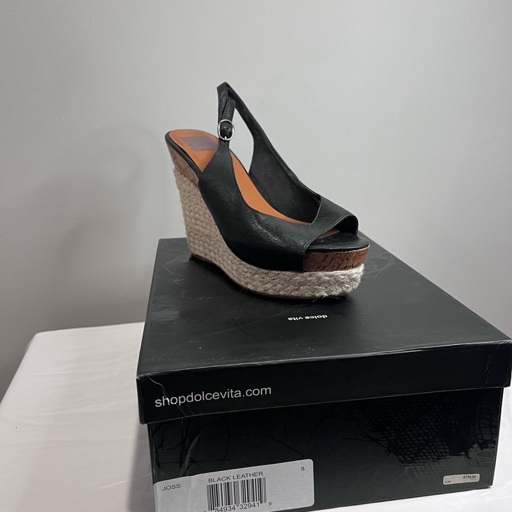 Dolce Vita Black Wedge Sandals